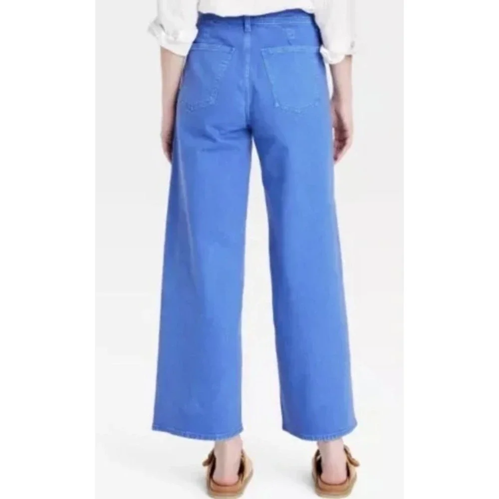 Universal Thread Women's High Rise Sailor Wide Leg Ankle Jeans in Blue Size 6 - Picture 3 of 10